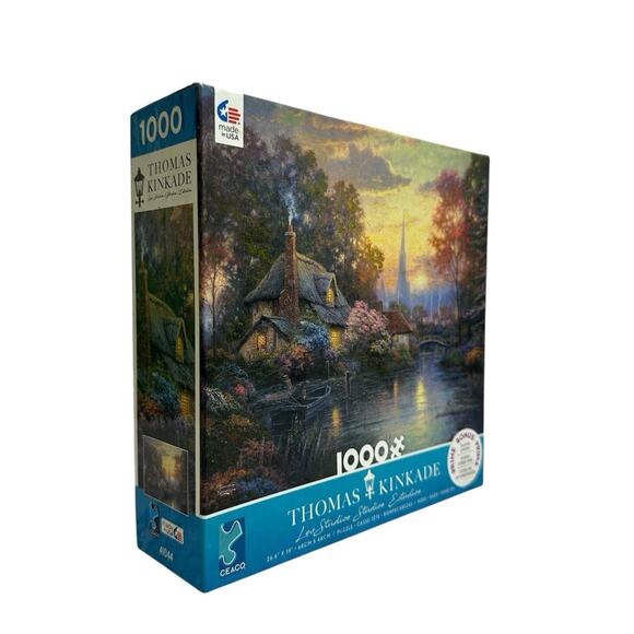 Ceaco Thomas Kinkade 1000 Piece Jigsaw Puzzle and Poster NANETTE'S COTTAGE New - Picture 1 of 5